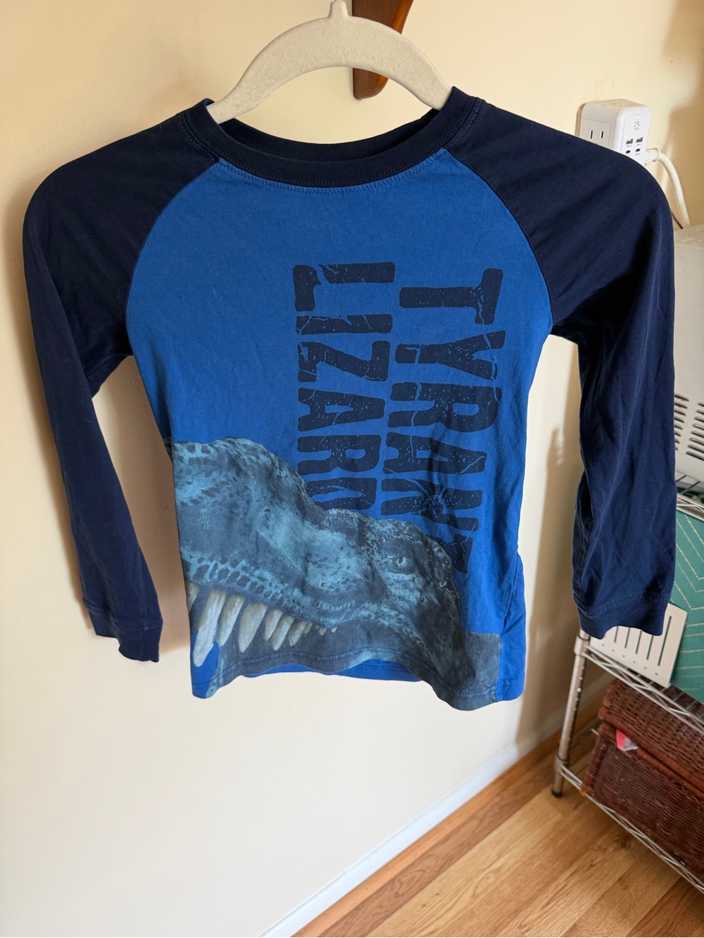 Carter's Blue Raglan Long-Sleeve T-Rex Graphic Tee
